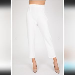 NWT Straight Stretch Trouser, White size L